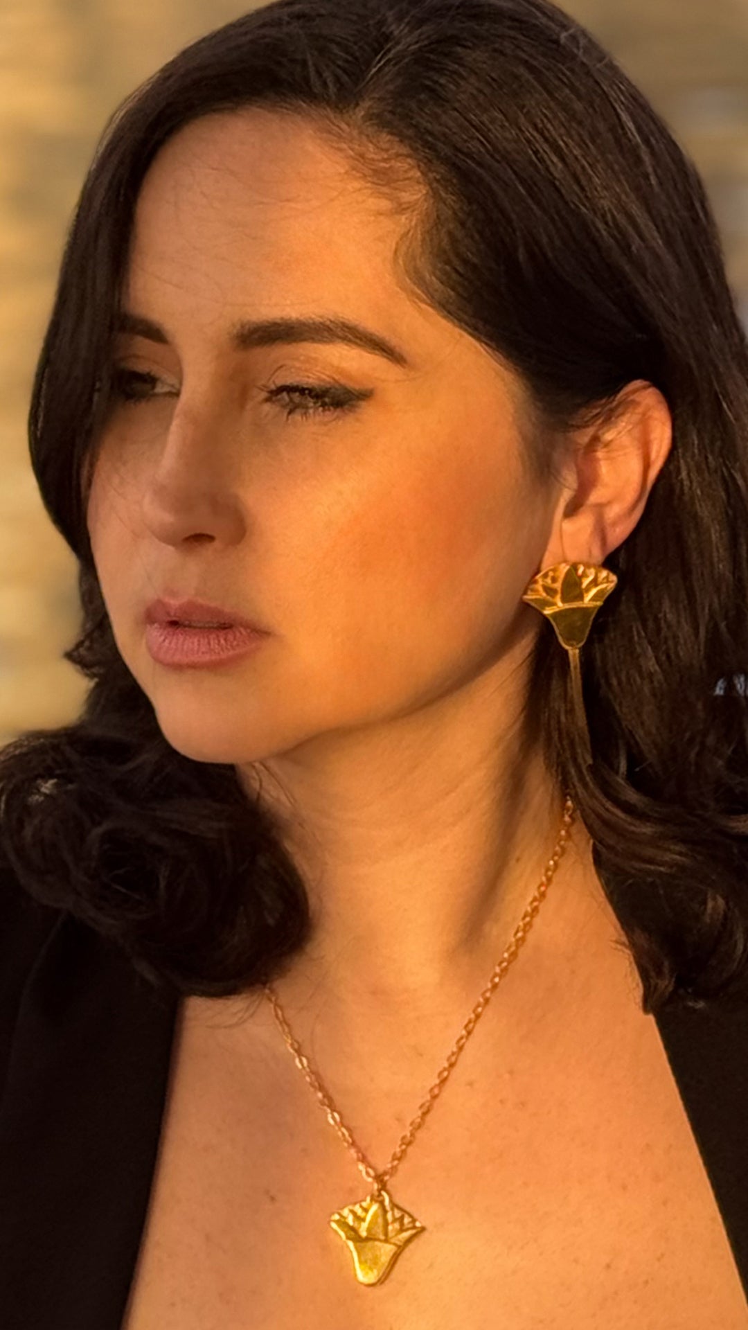 Blue Lotus Earrings