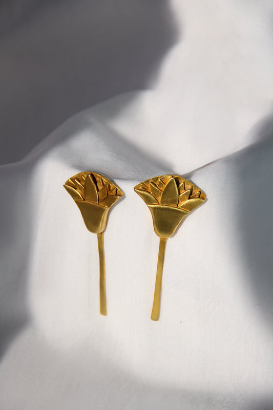 Blue Lotus Earrings