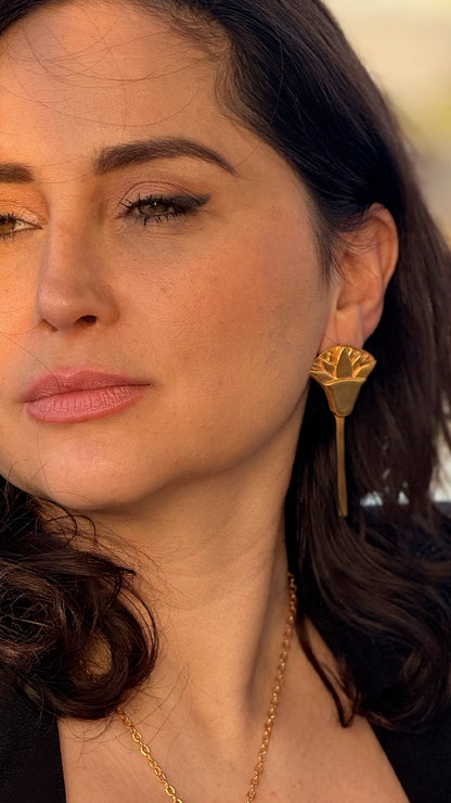 Blue Lotus Earrings